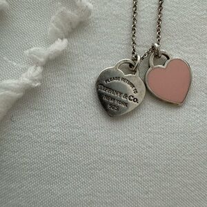 tiffany’s mini heart necklace - pink